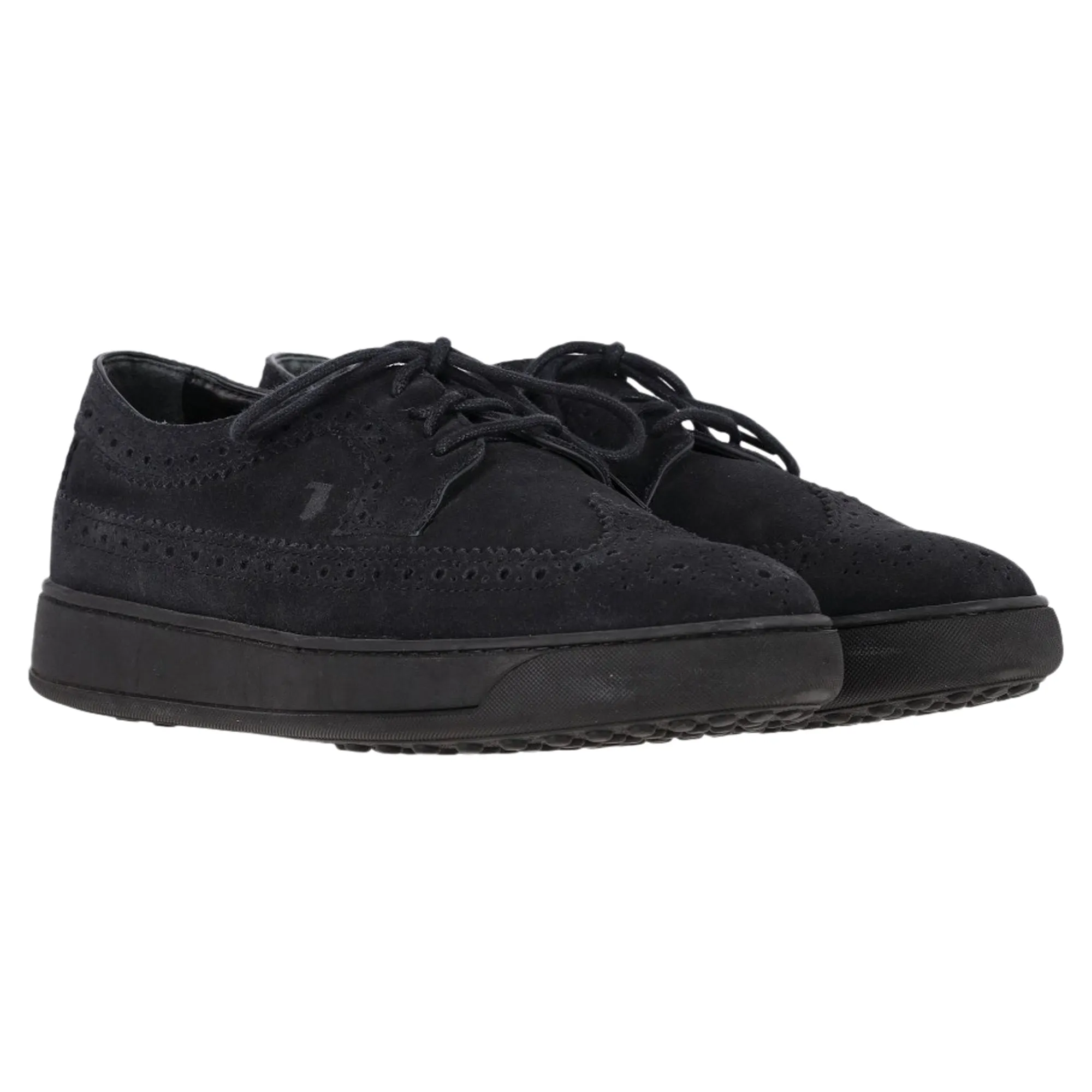 Tod's Wingtip Lace-Up Sneakers in Black Suede