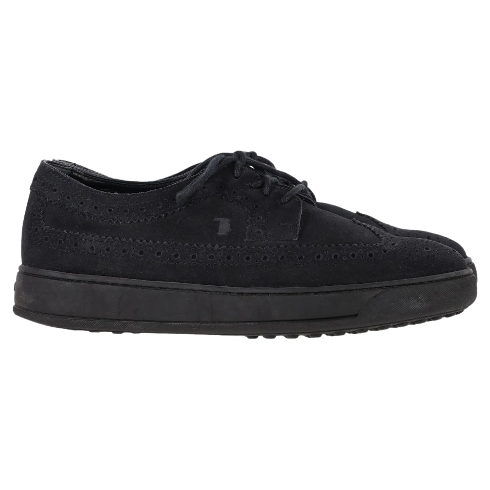 Tod's Wingtip Lace-Up Sneakers in Black Suede