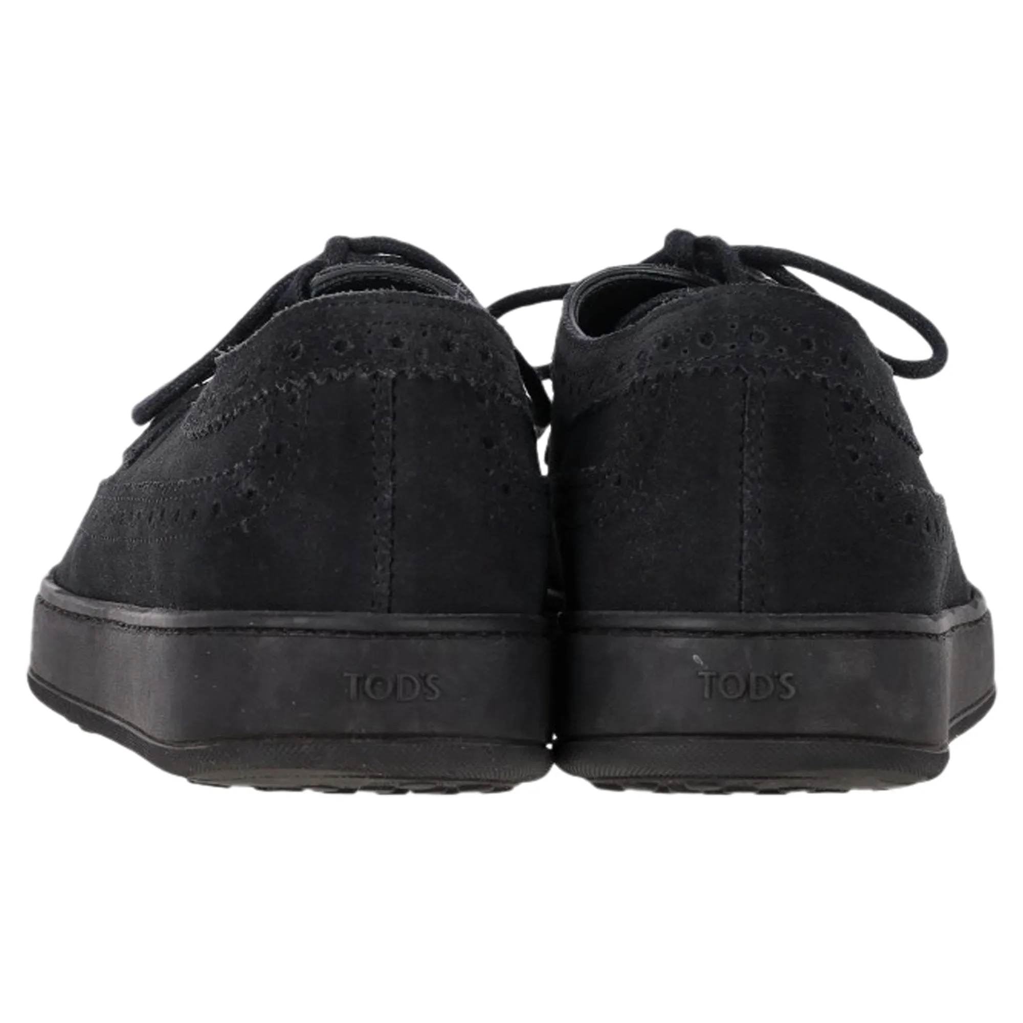 Tod's Wingtip Lace-Up Sneakers in Black Suede