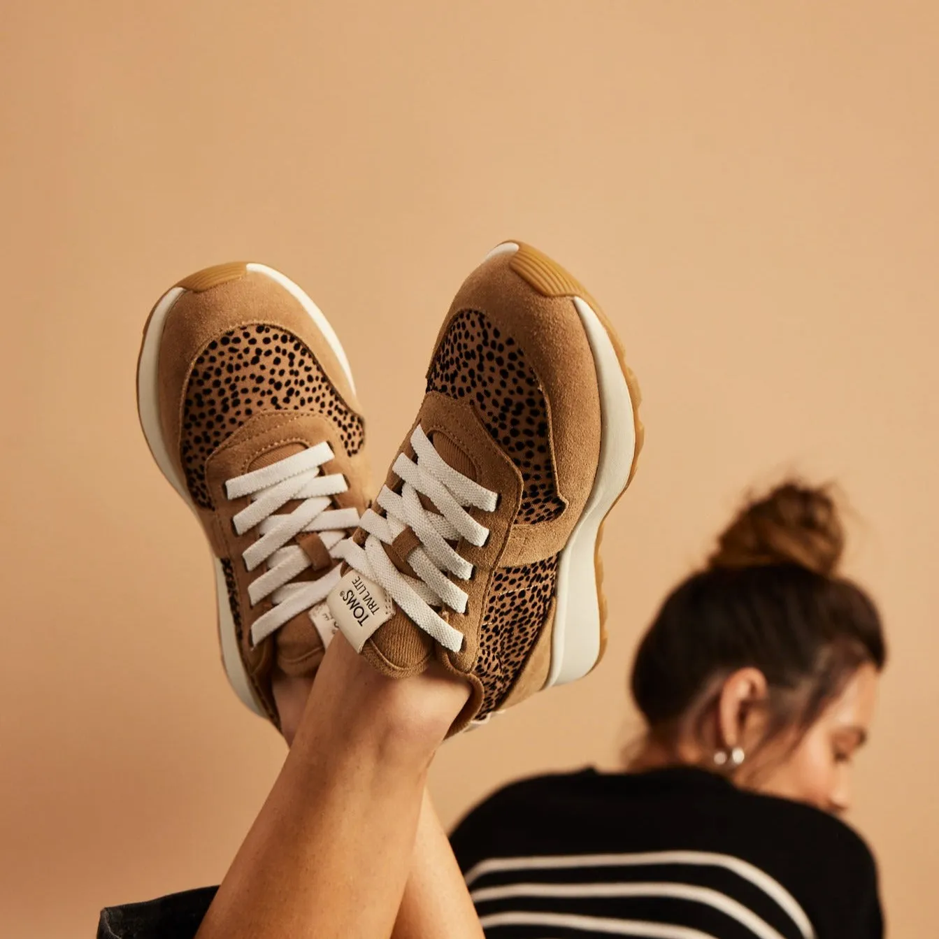 TRVL LITE Retro Runner Brown Mini Cheetah Water Repellent Sneaker
