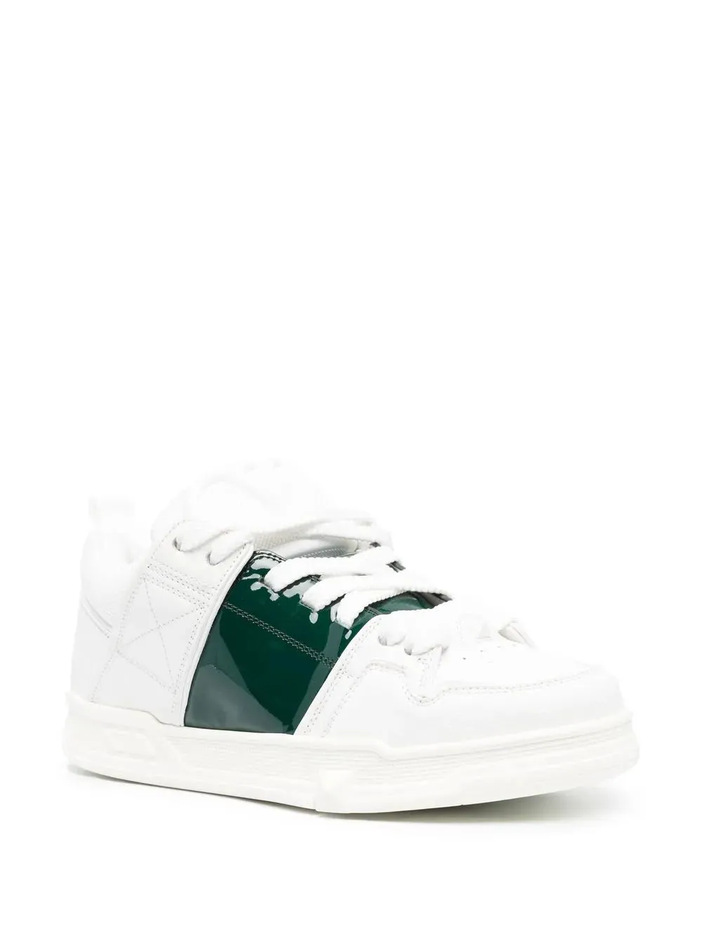 Valentino Leather Round-Toe Sneakers