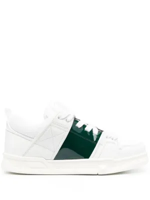 Valentino Leather Round-Toe Sneakers
