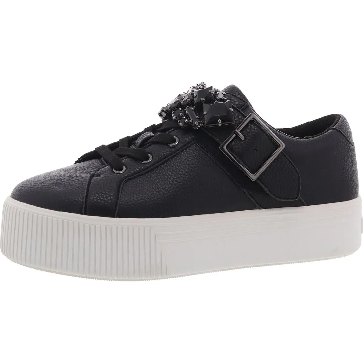 VERIO Womens Jeweled Leather Casual And Fashion Sneakers
