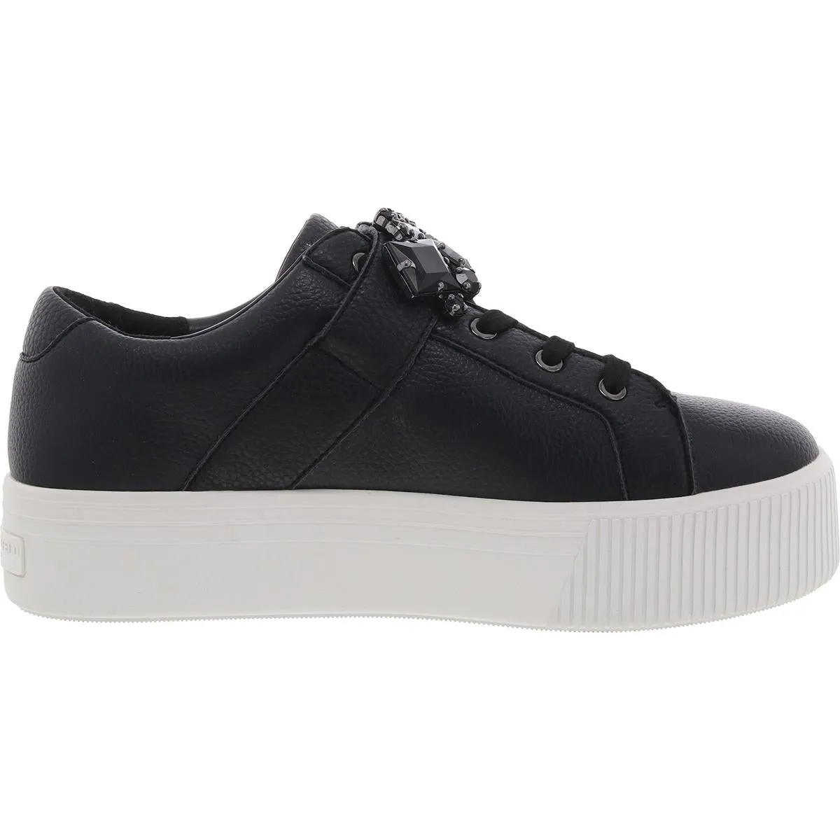 VERIO Womens Jeweled Leather Casual And Fashion Sneakers