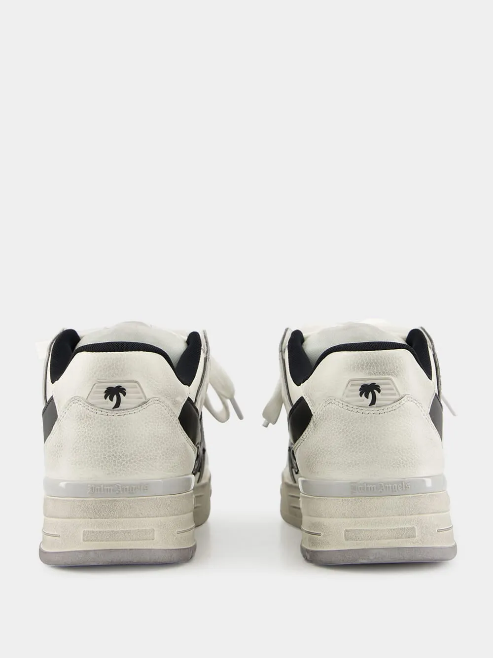 White and Black Venice Worn-Out Sneakers