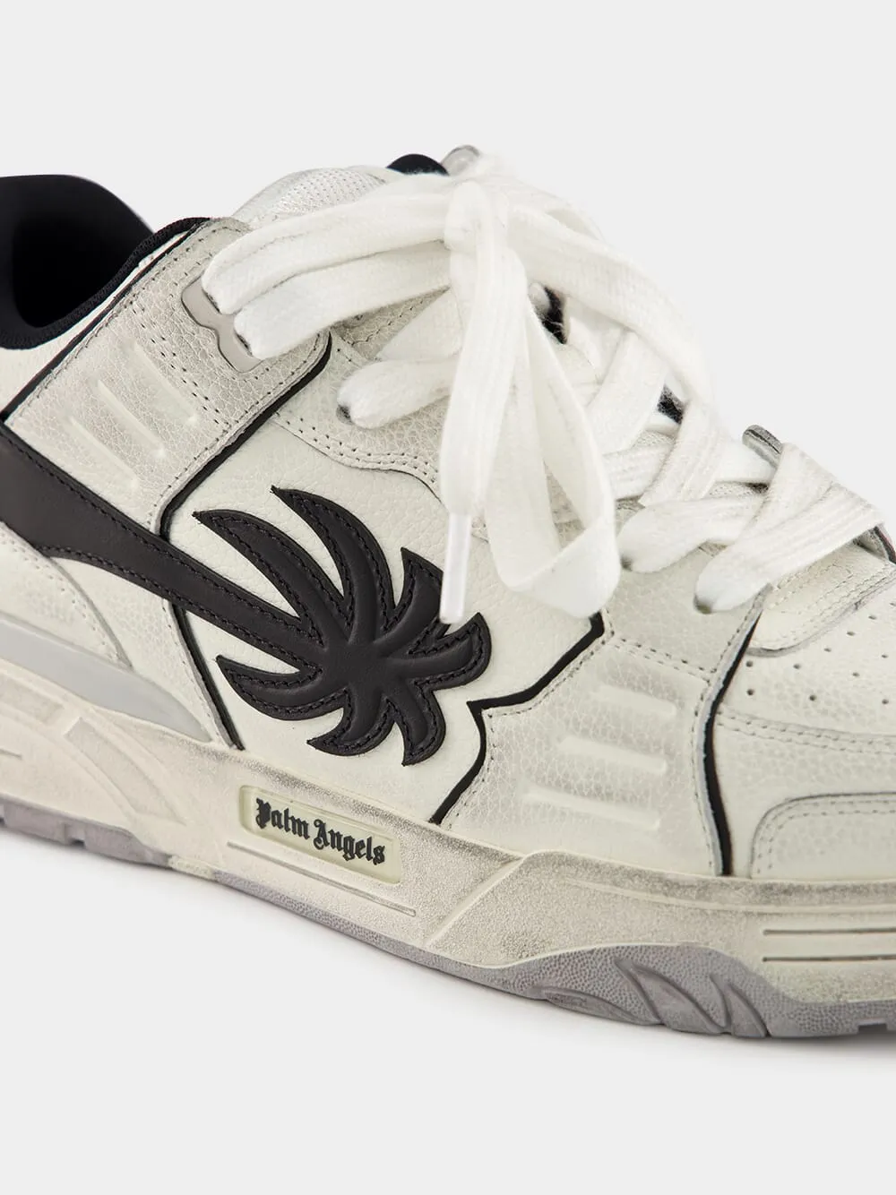 White and Black Venice Worn-Out Sneakers
