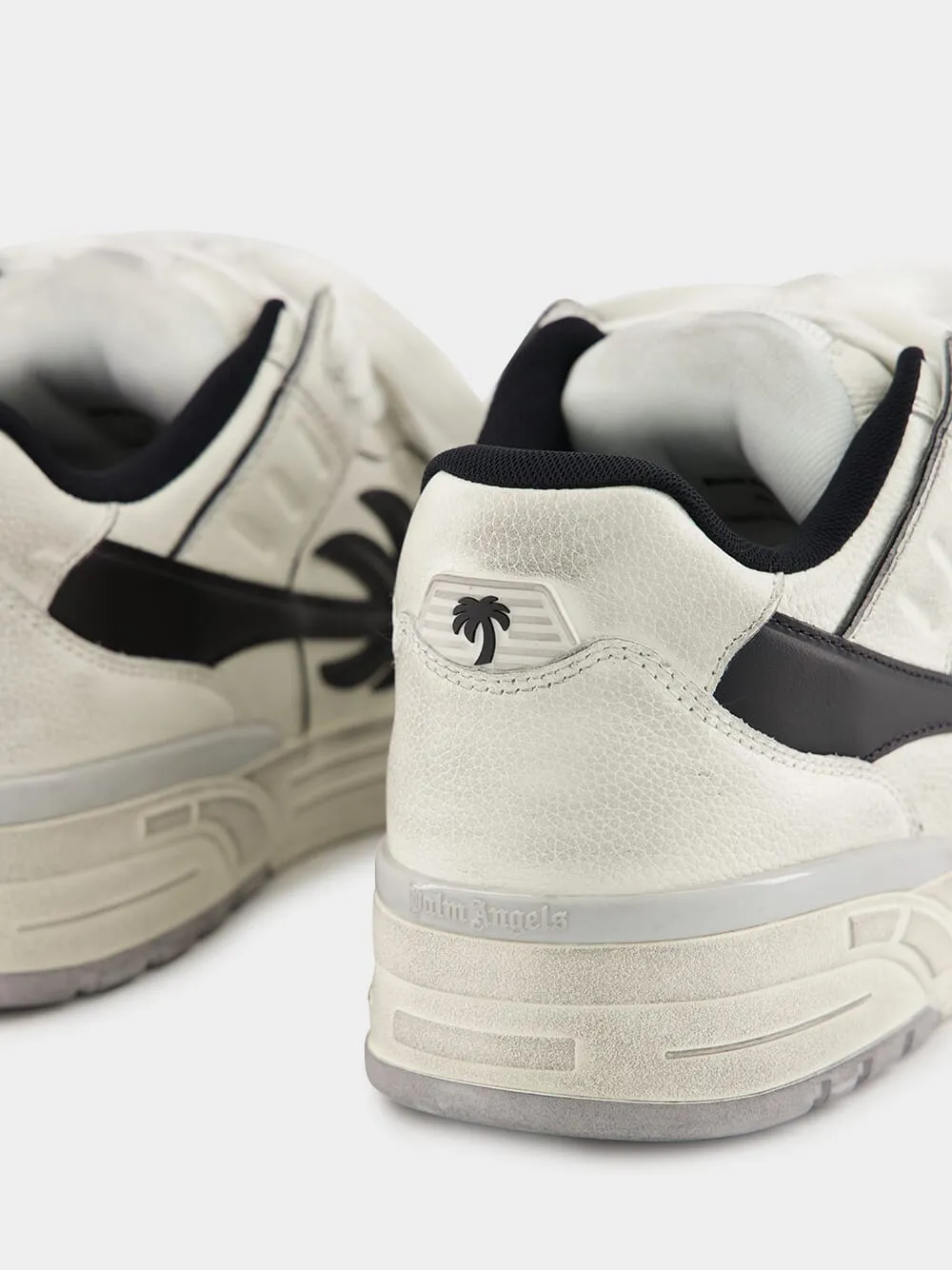 White and Black Venice Worn-Out Sneakers