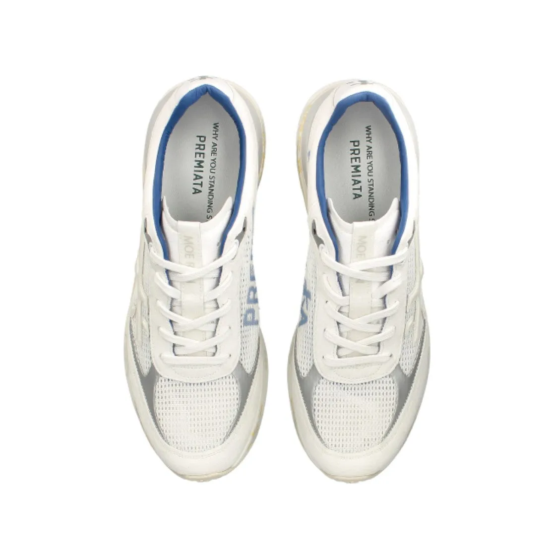 White Moerun Suede And Mesh Sneakers