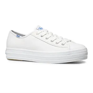 Women Triple Kick Leather Sneakers In White