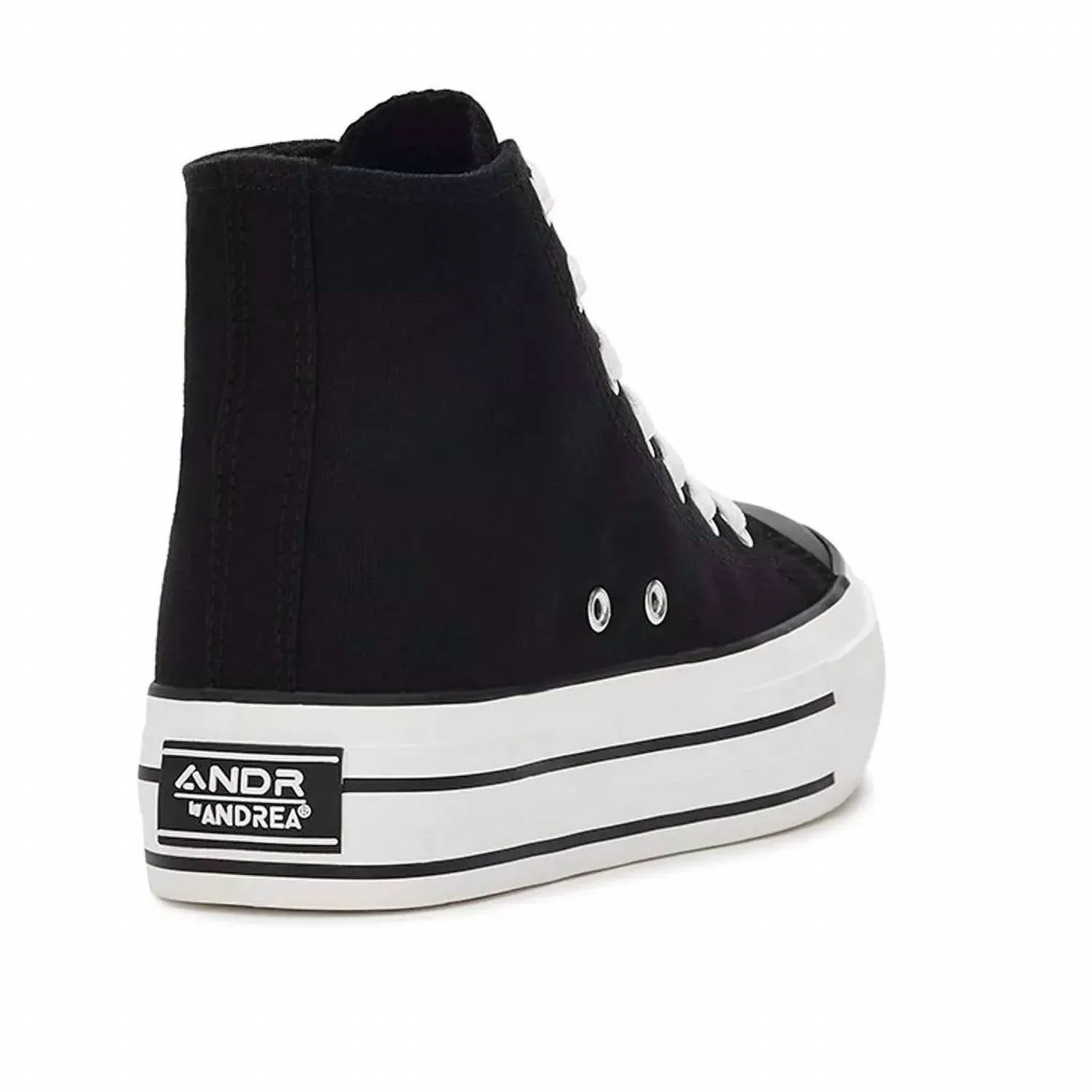 Women's Canvas Sneaker Boots With Platform In Black