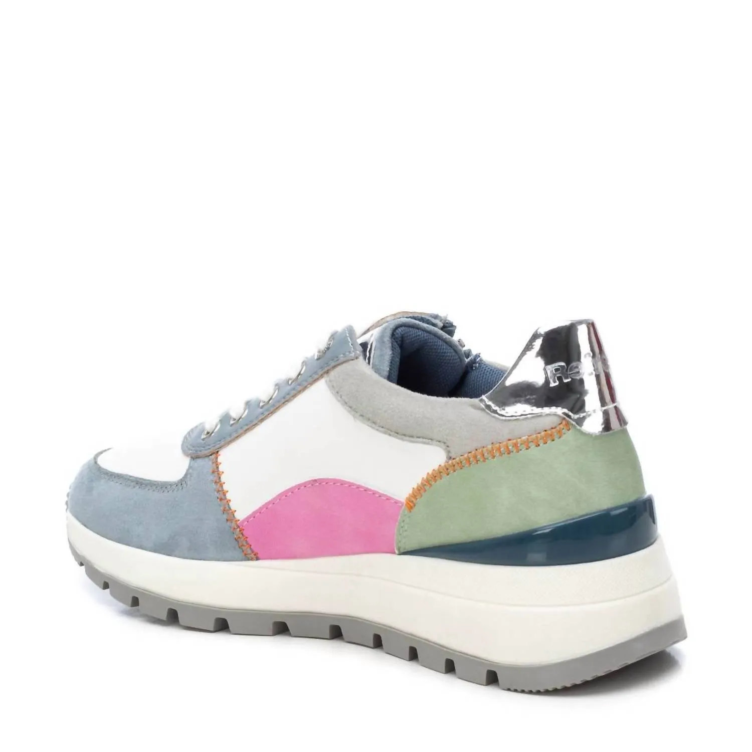 Women's Casual Sneakers With Side Zipper In Jeans