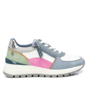 Women's Casual Sneakers With Side Zipper In Jeans