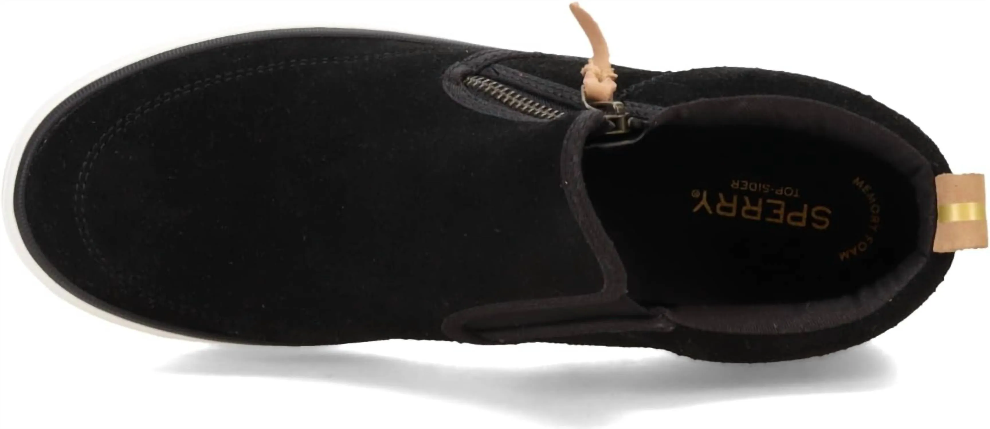 Women's Crest Lug Suede Side Zip Sneakers In Black