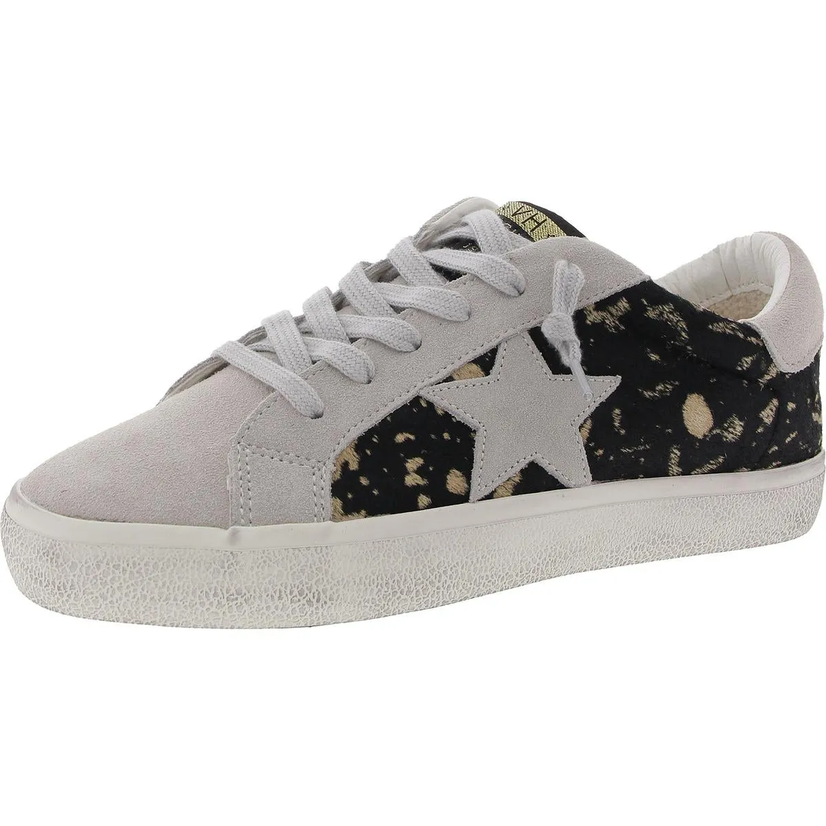 Womens Distressed Calf Hair Casual And Fashion Sneakers