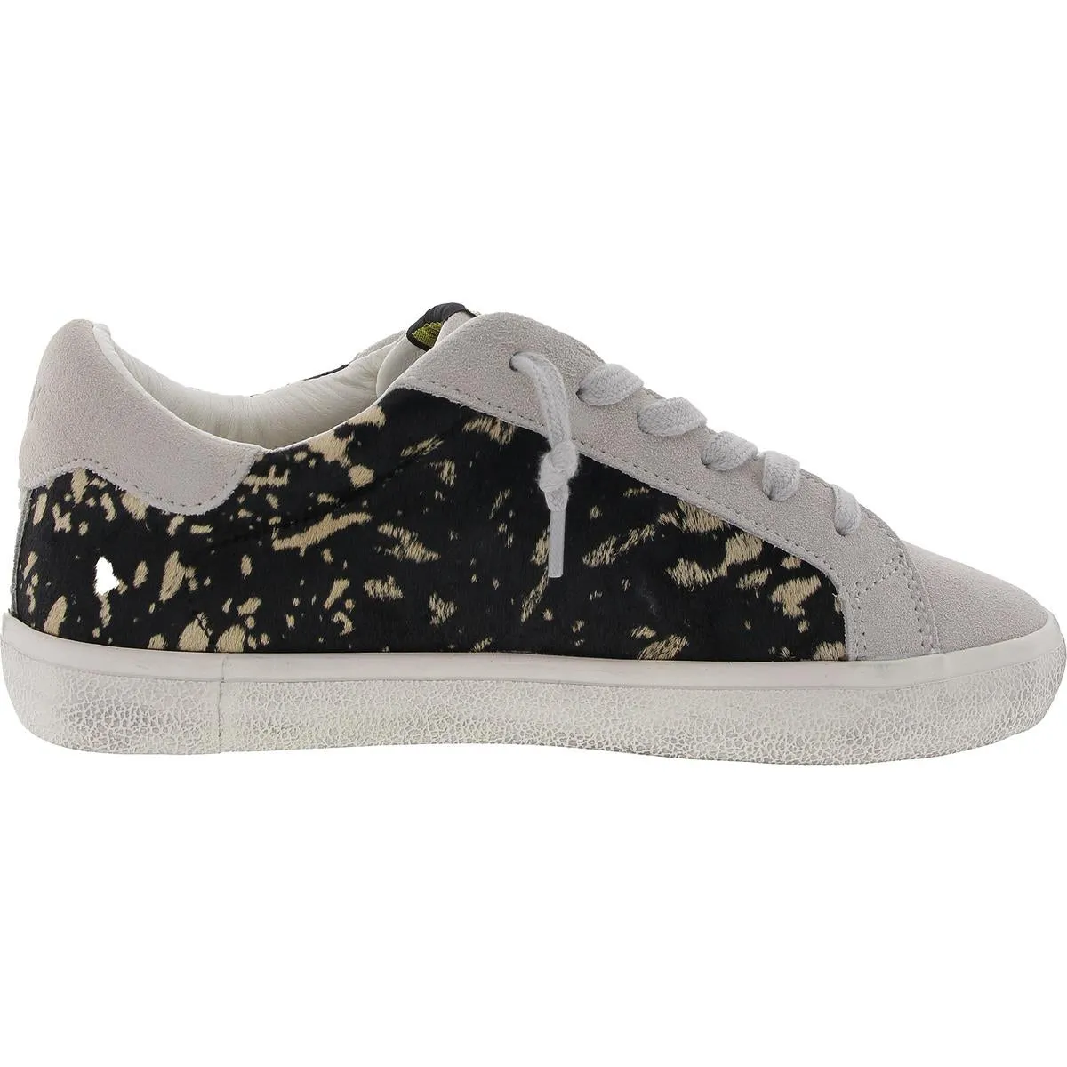 Womens Distressed Calf Hair Casual And Fashion Sneakers