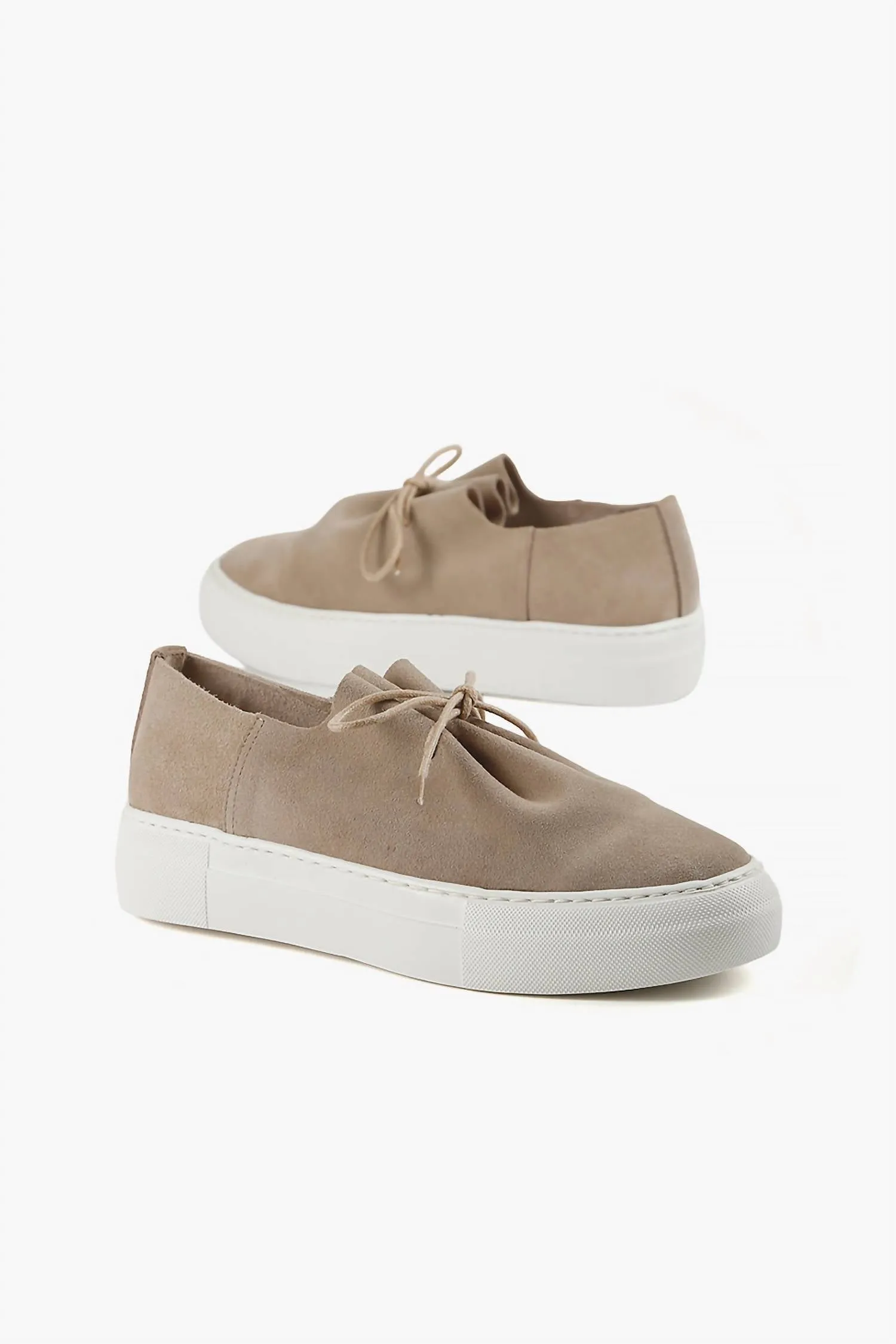 Women's Gathered Sneakers In Taupe