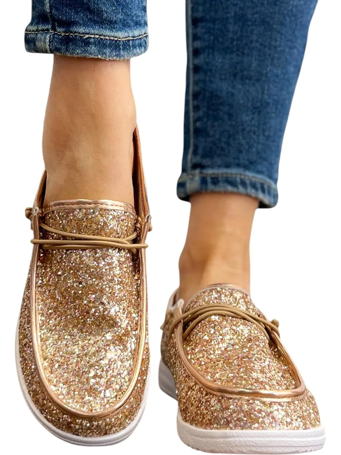 Women's Glitter Kayak Shoes In Beige