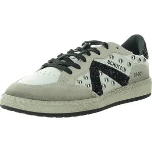 Womens Jeweled Leather Casual And Fashion Sneakers