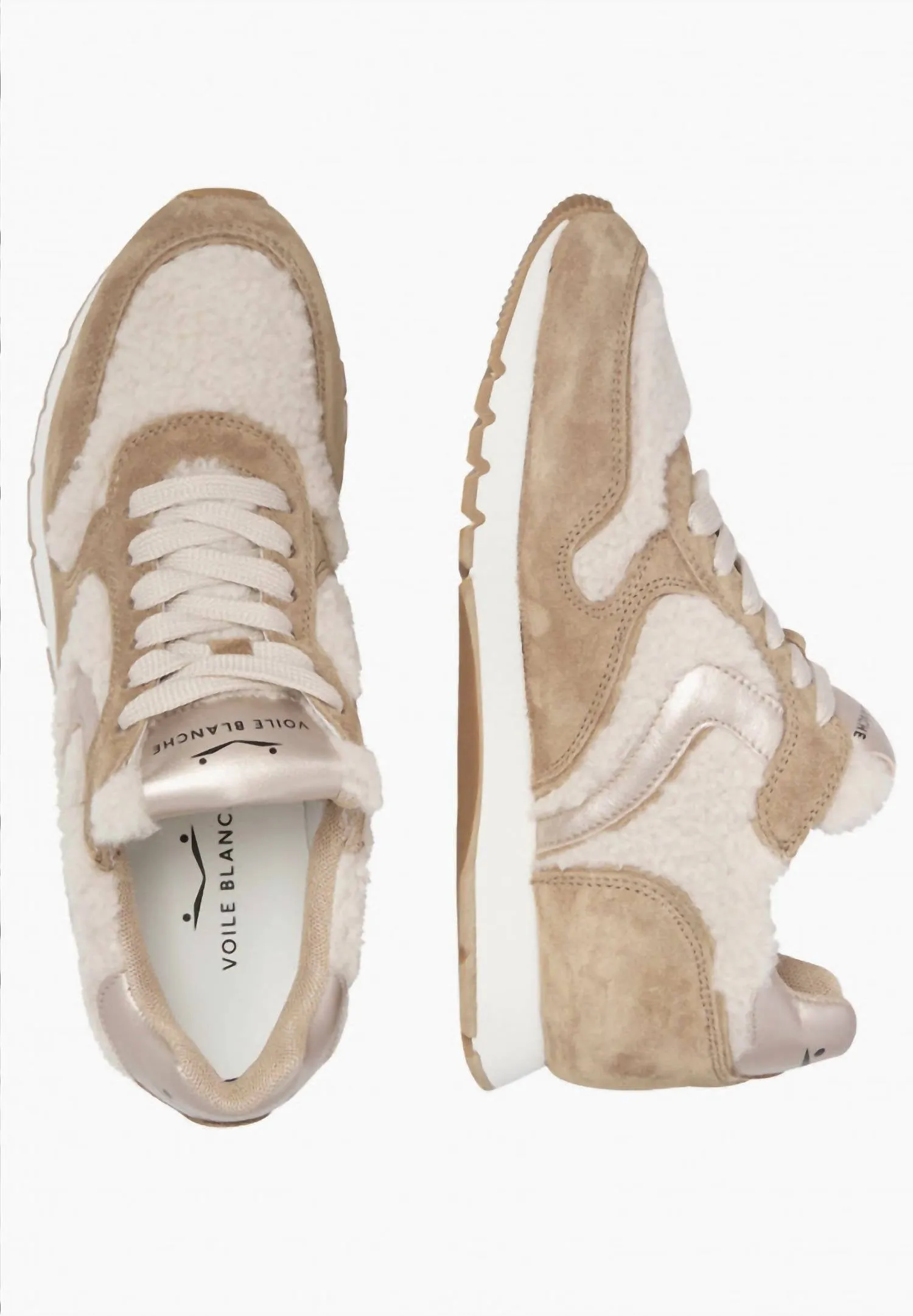 Women's Julia Suede/metallic Fur Sneaker In Brown/beige