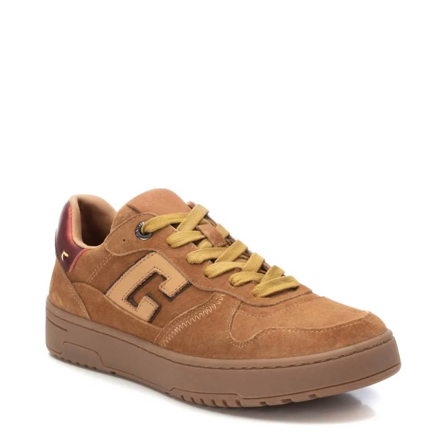 Women's Leather Sneakers In Camel