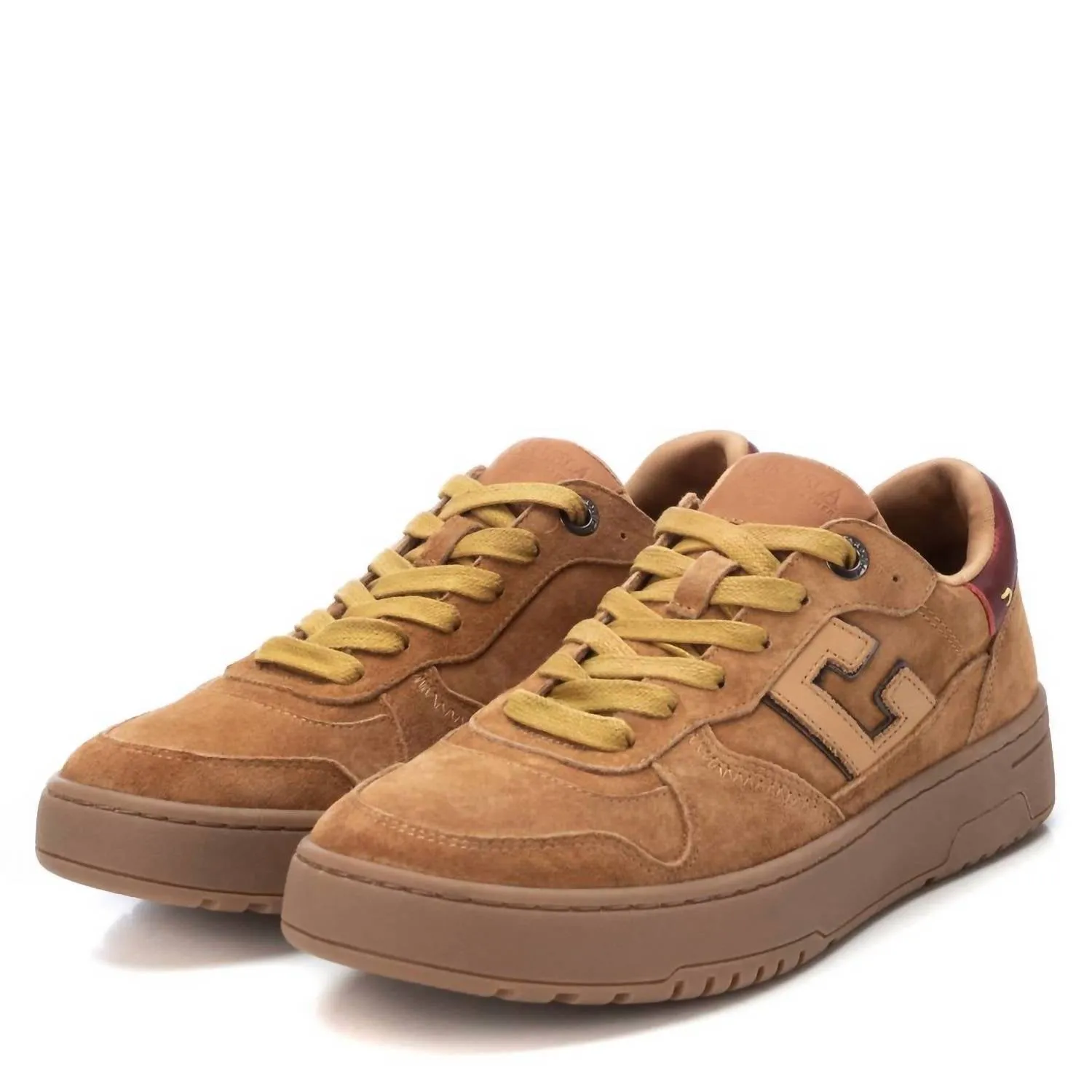 Women's Leather Sneakers In Camel