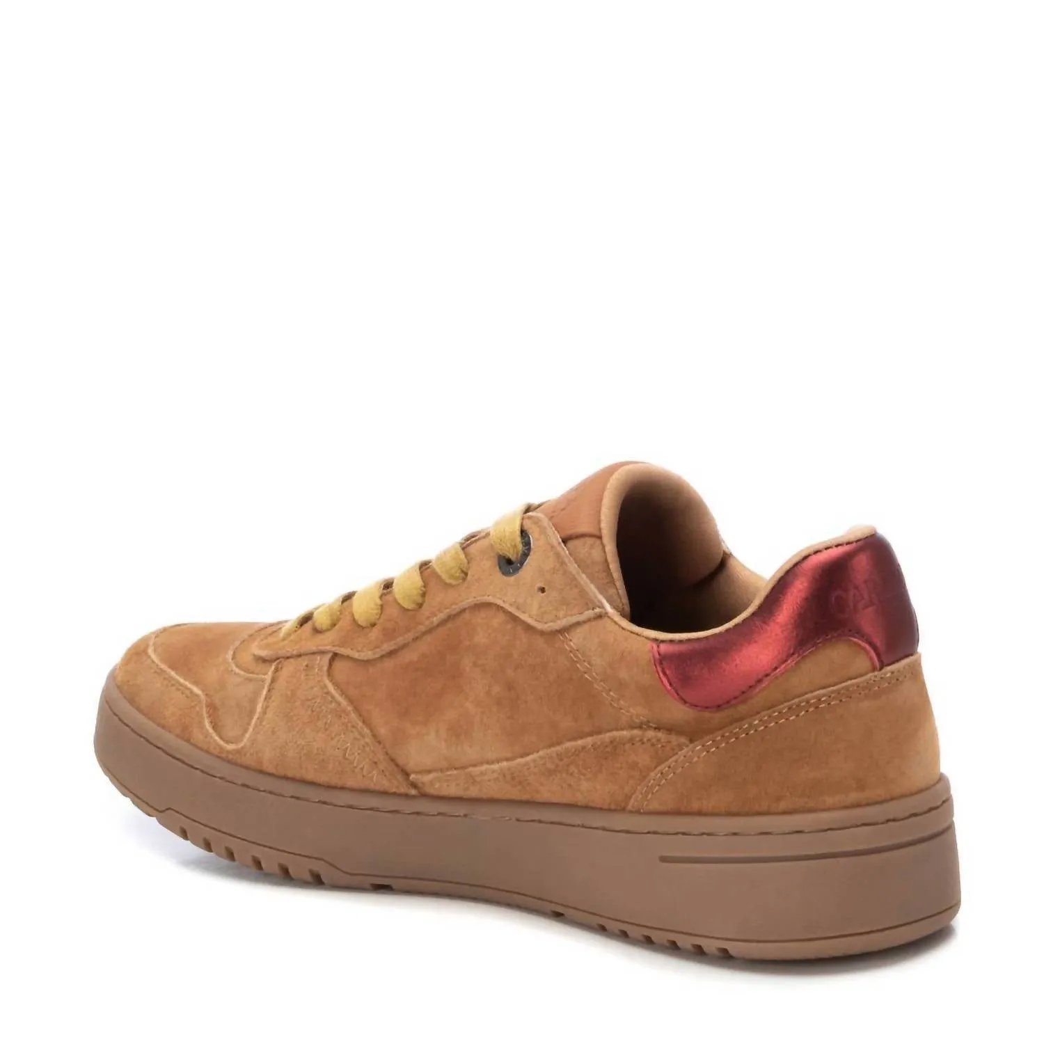 Women's Leather Sneakers In Camel