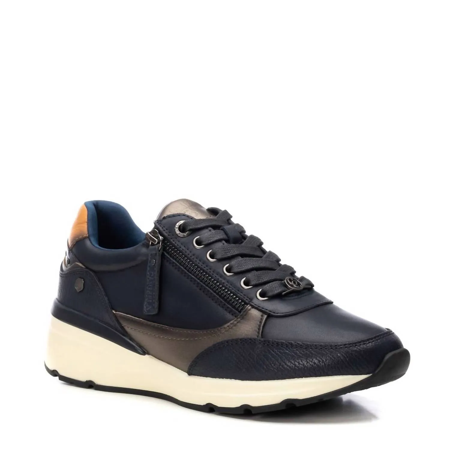Women's Leather Sneakers In Navy