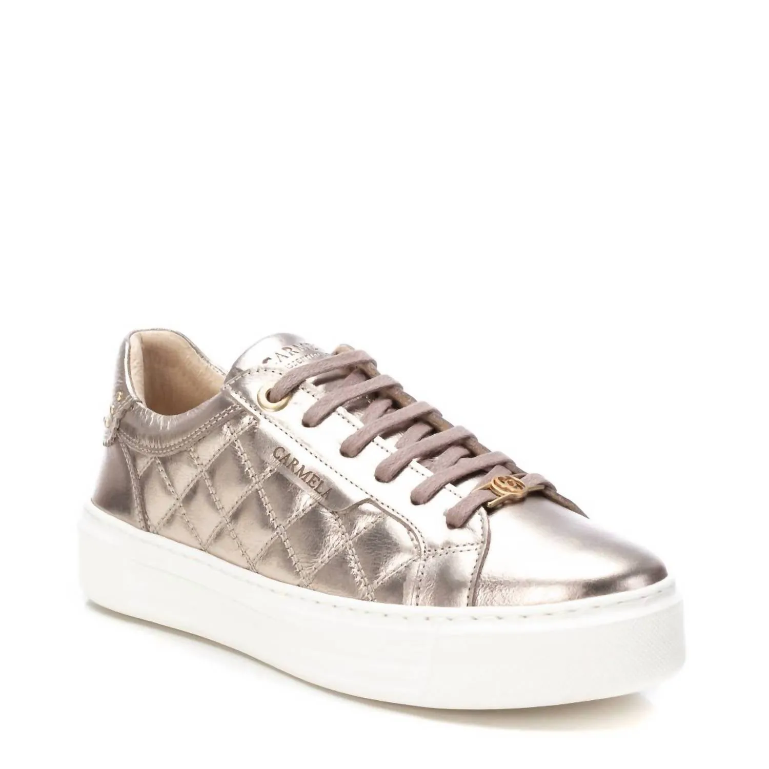 Women's Leather Trainer Sneakers In Bronze