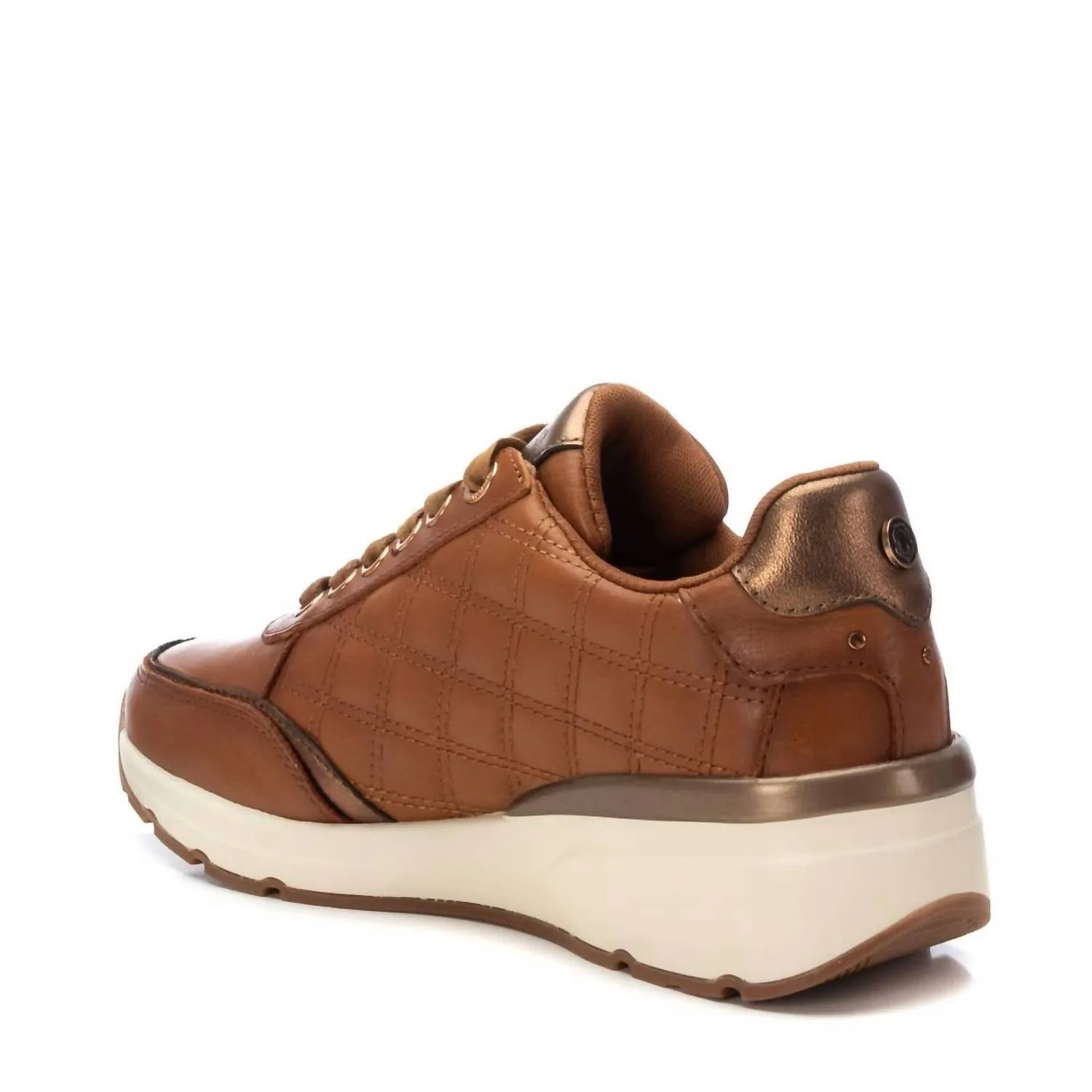 Women's Leather Trainer Sneakers In Camel
