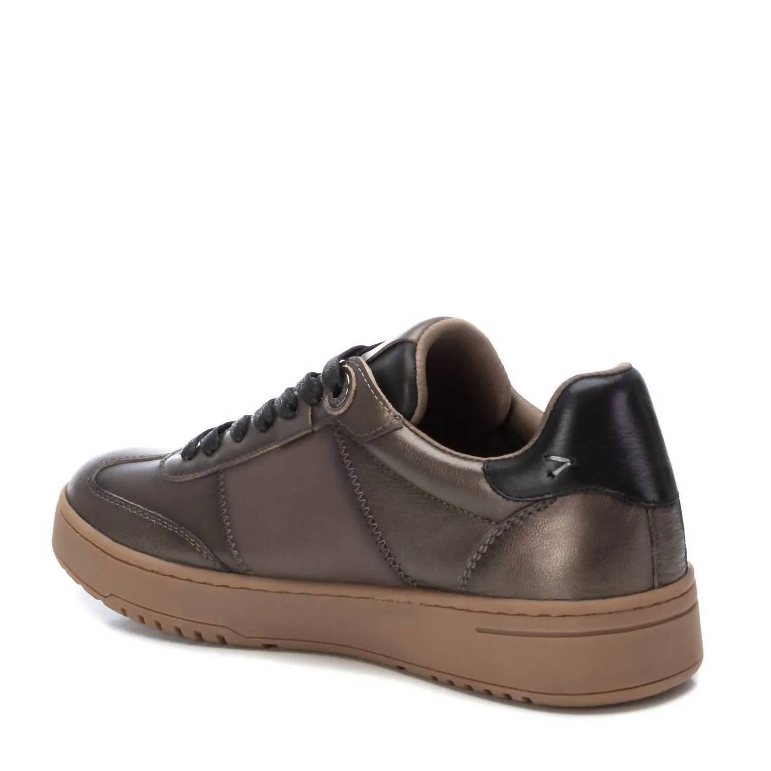 Women's Leather Trainer Sneakers In Silver