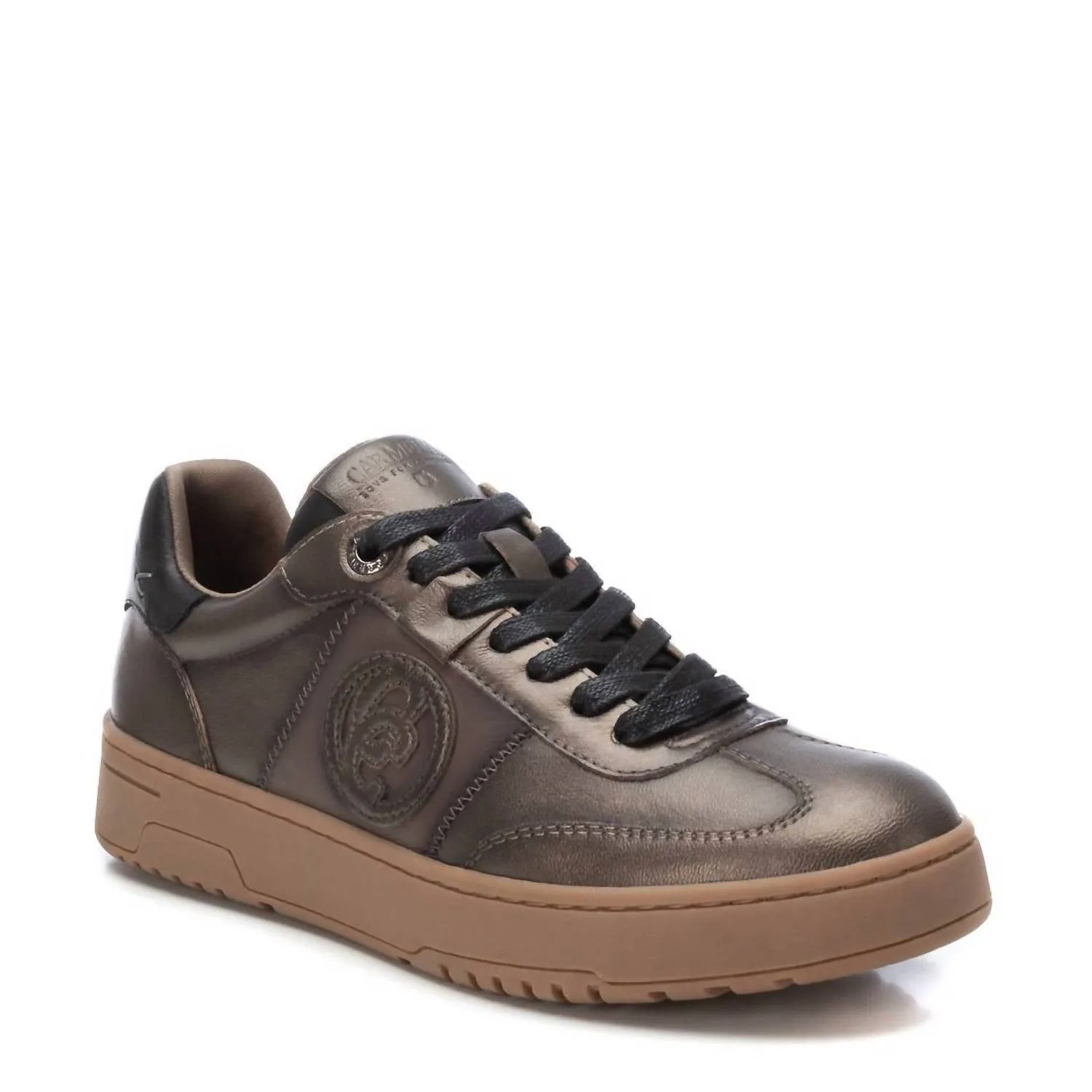Women's Leather Trainer Sneakers In Silver