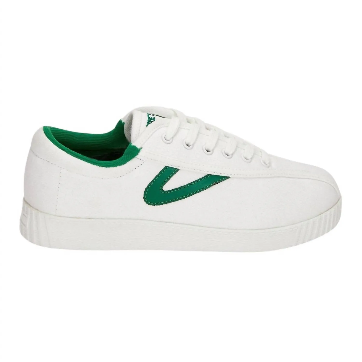 Women's Nylite Canvas Sneaker In White/green