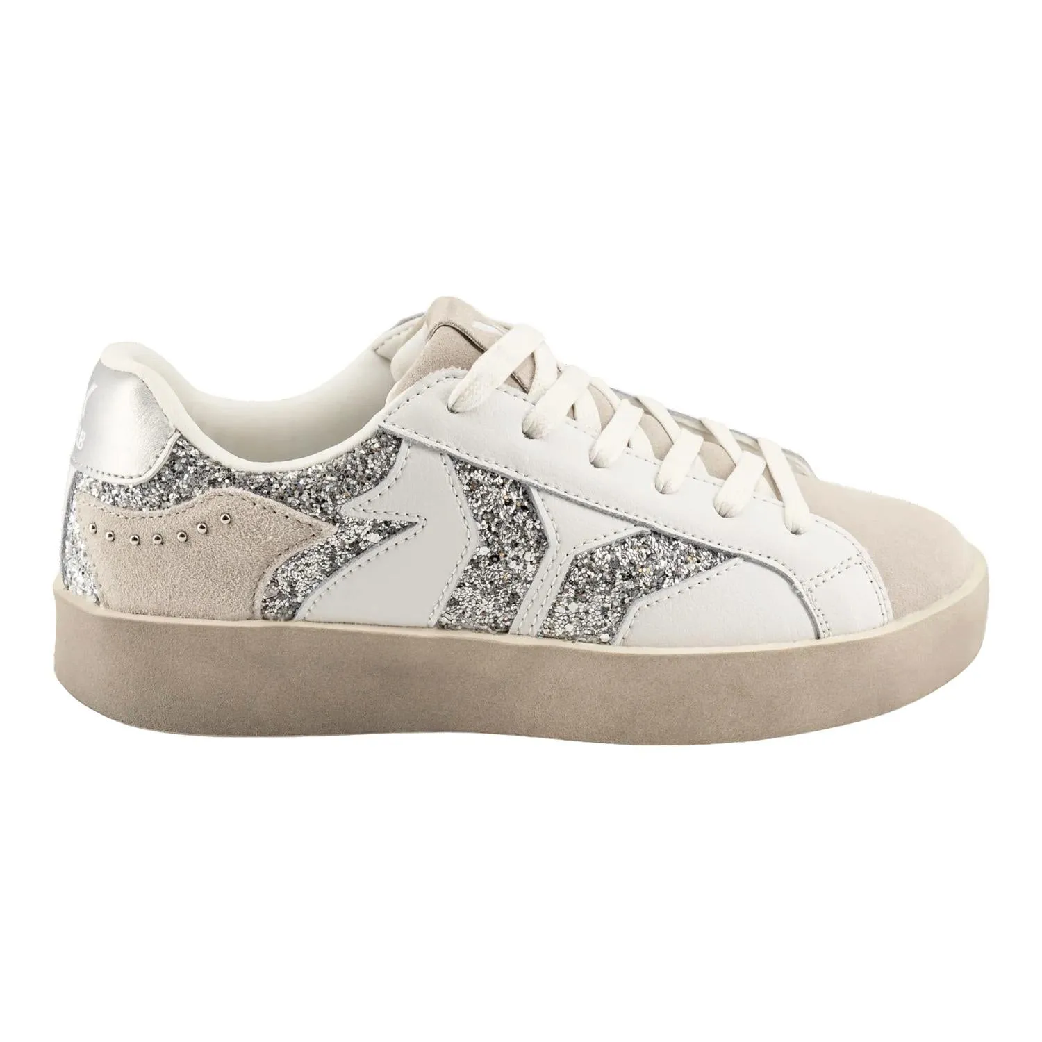 Women's Play Sneaker In Silver/glitter