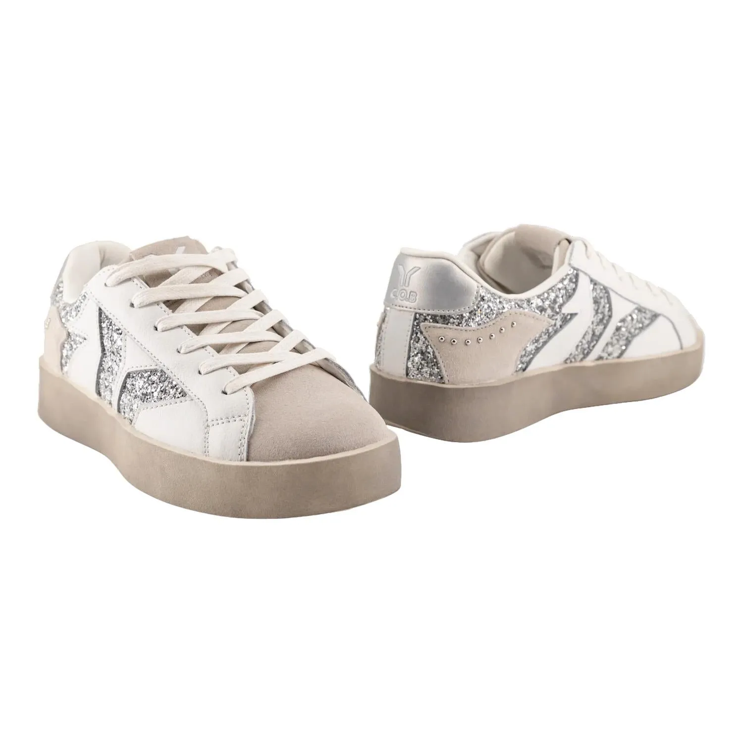Women's Play Sneaker In Silver/glitter