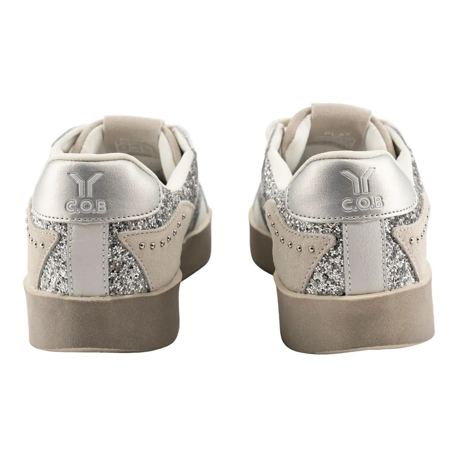 Women's Play Sneaker In Silver/glitter