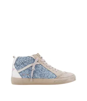 Women's Riley Sneaker With Lilac Stars In Blue Glitter