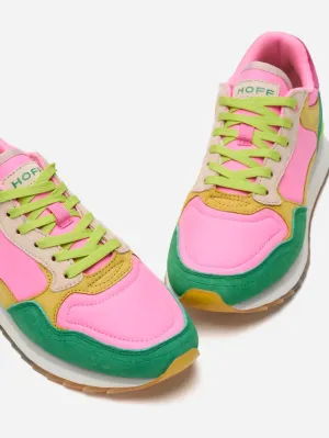 Women's Santa Marta Sneaker In Bright Pink/lime Green,/clover Green/mustard Tones
