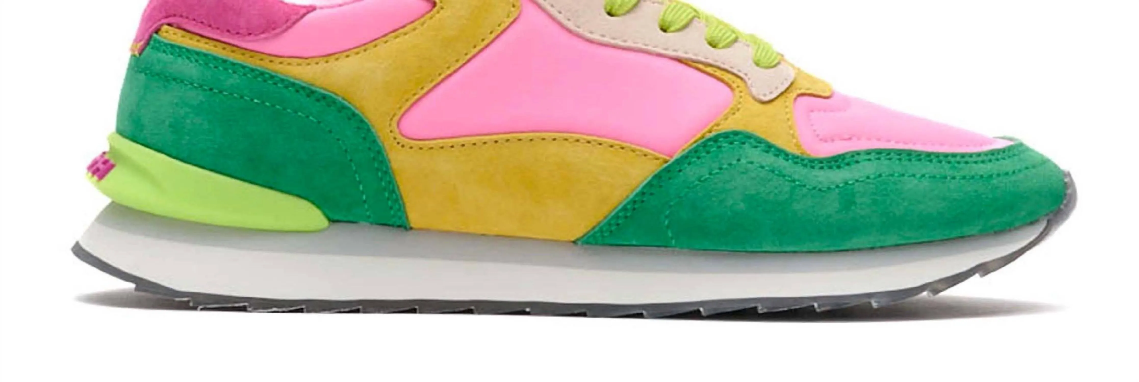 Women's Santa Marta Sneaker In Bright Pink/lime Green,/clover Green/mustard Tones
