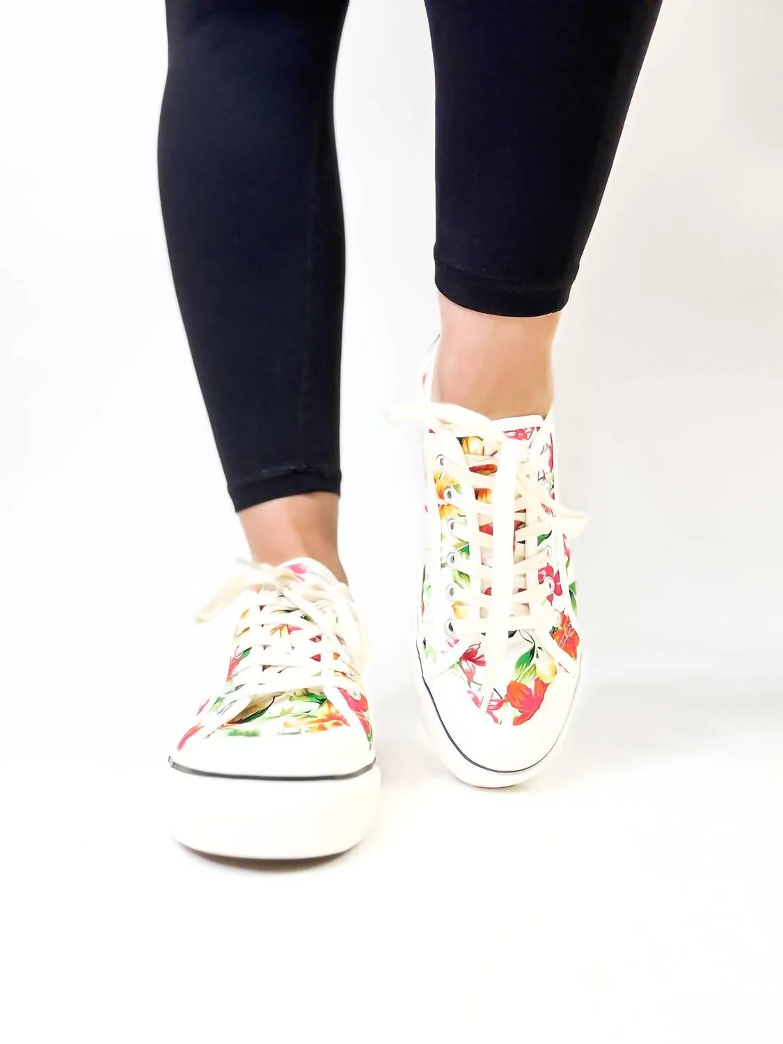 Women's Waiting List Floral Sneakers In White