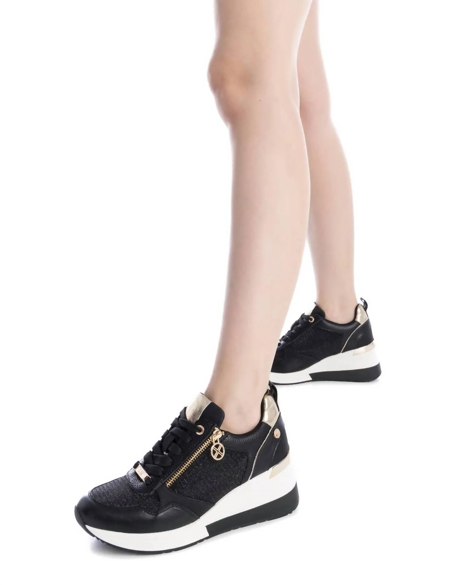 Women's Wedge Fashion Sneakers In Black