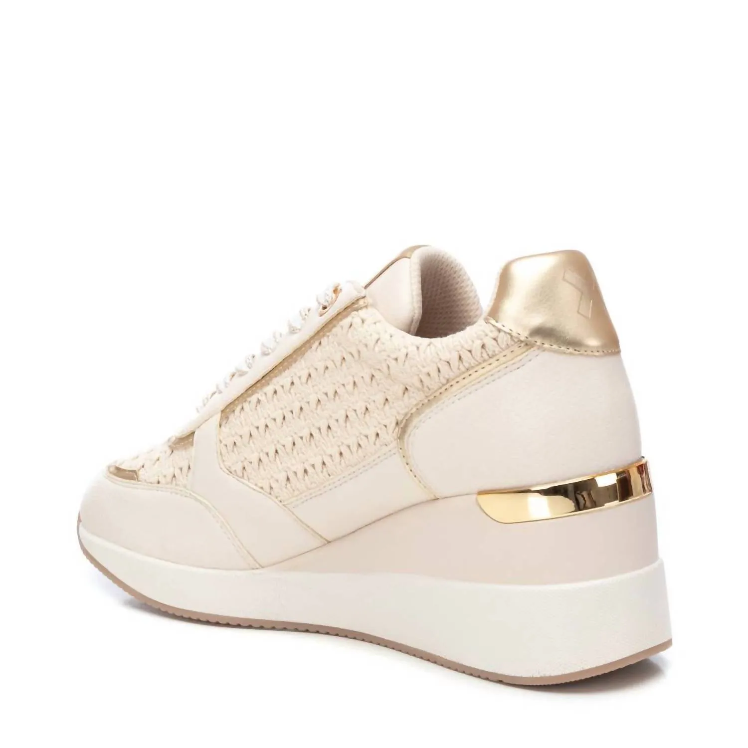 Women's Wedge Sneakers In Beige