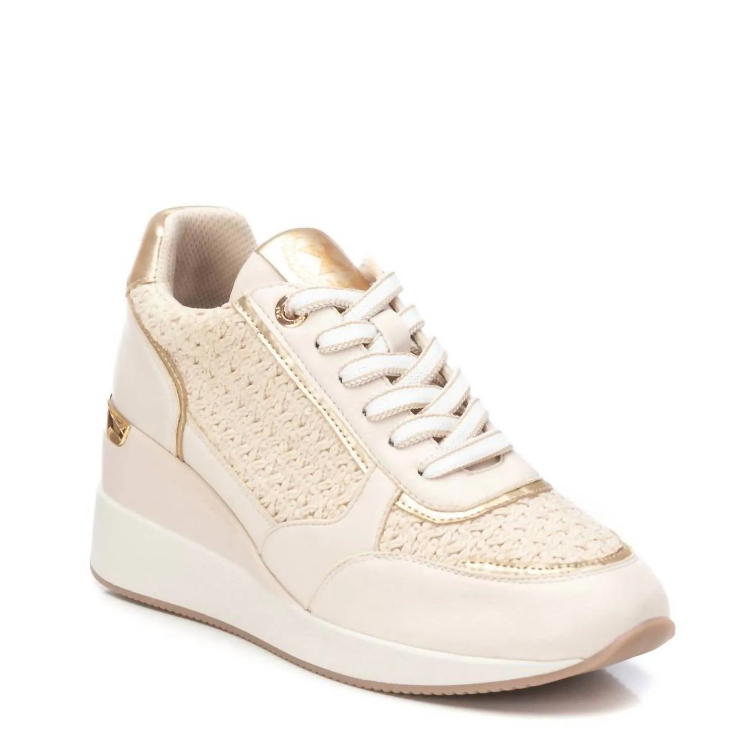Women's Wedge Sneakers In Beige